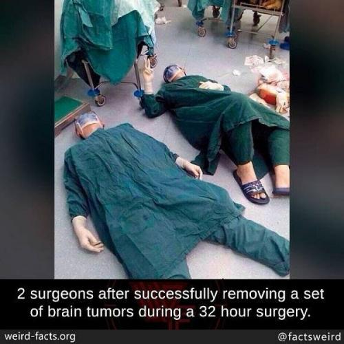 Brain Tumors -- 2 Surgeons after 32 hour surgery