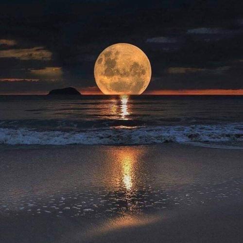 Good Night 39 - Moon rising from ocean