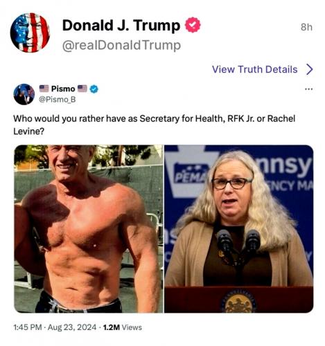 Trump Retruth ~RFK Jr for Secretary for Health~