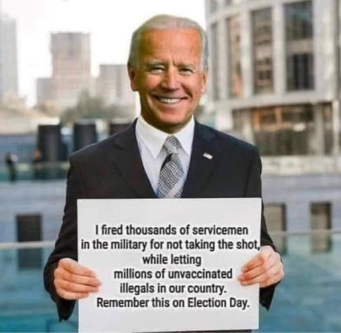 Election 2024, Biden -- Military Servicemen Fired, Millions of Unvaxxed Illegal Immigrants