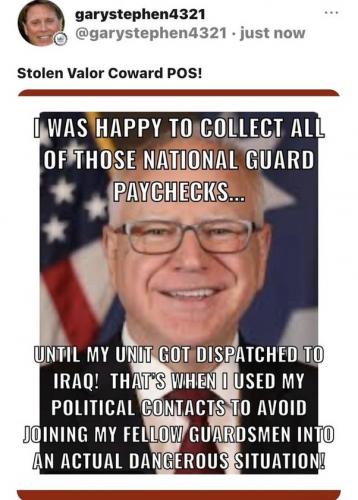 TIM WALZ MILITARY