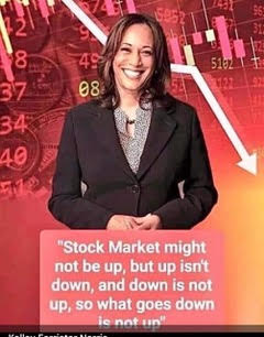 Kamala Harris, Word Salad -- Stock Market Up Down