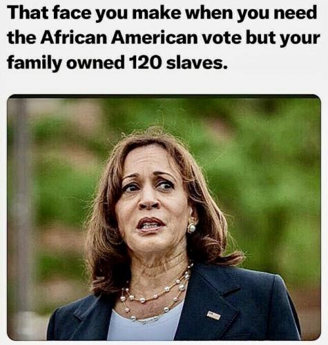 Kamala Harris -- Owned 120 slaves