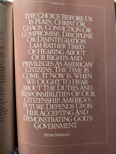 Peter Marshall -- Christ or Chaos (Champlain US Senate and Pastor)