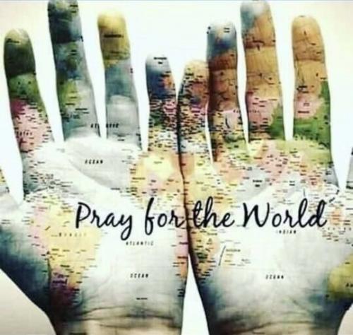 Human Hands, Earth -- Pray for the World