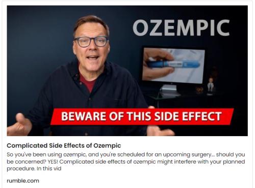 Beware of Ozempic screenshot