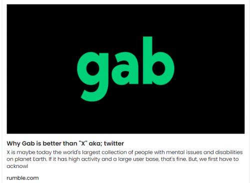 Why Gab is better than twitter screenshot