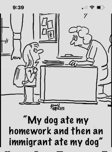 Illegal Immigration, School, Teacher -- My Dog Ate My Homework, An Illegal Ate My Dog