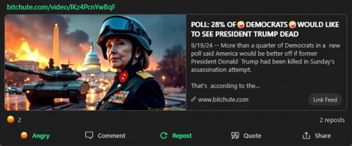28 Percent of Democrates Would Like to See Trump Dead