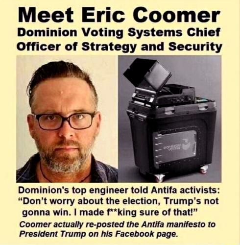 Dominion Voting Machines ~Eric Coomer Top Engineer~