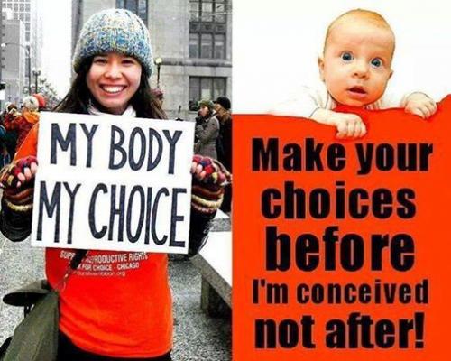 Abortion, Girl, Baby, Conceived, My Body, My Choice -- Make your Choice before the Fact