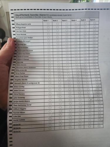 Portland Ballot 1