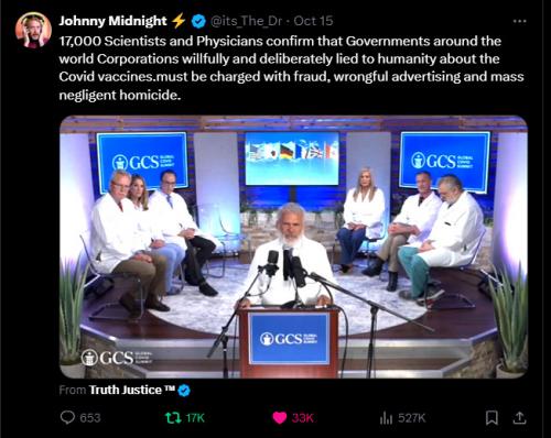 17,000 Scientists and Physicians Confirm Charges NEEDED