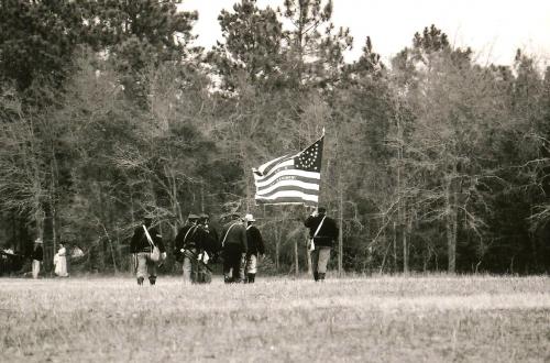 Flag - BW - Civil War Re-enactment
