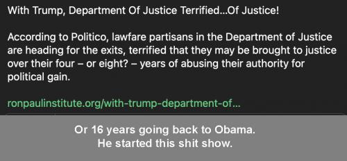 DOJ scared of justice