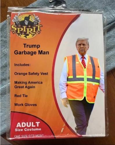 Trump, Garbage Man, SPIRIT Costume, Toy, Halloween -- Orange Safety Vest, MAGA, Red Tie, Work Gloves