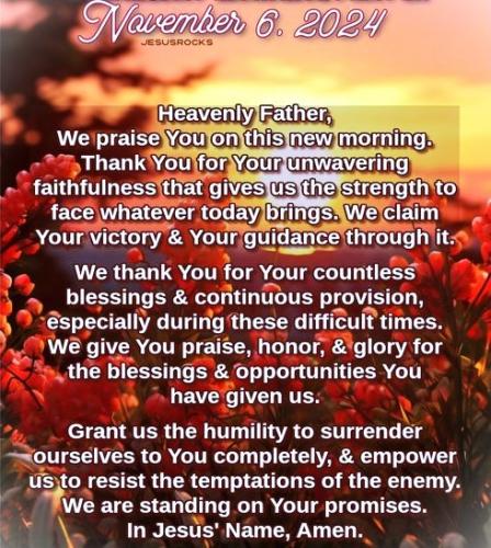 110624 - Wed morning prayer of thanks