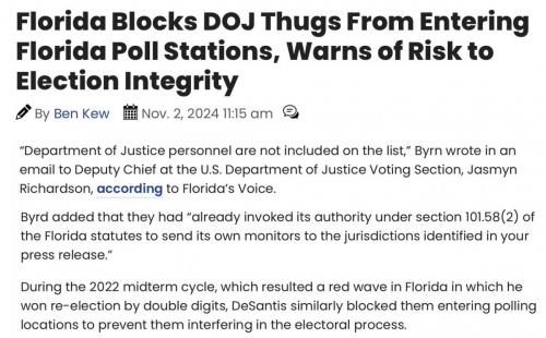 FL blocks DOJ thugs