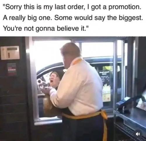 Trump, Libtard Girl, Cry, McDonald's, Liberals, Democrats -- Drive-Thru, Job Promotion