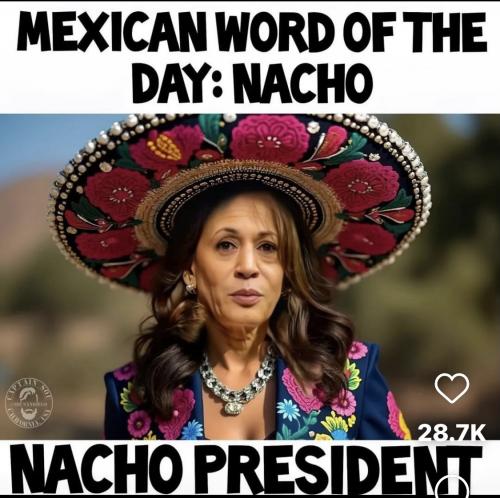Kamala Harris, Mexican Word of  the Day, Trump 2024 -- Nacho No Presidente