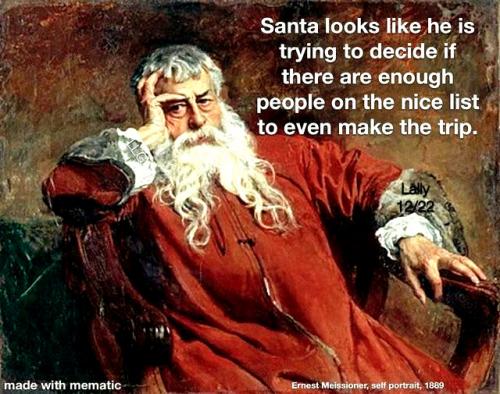 Santa Debating Making The Trip