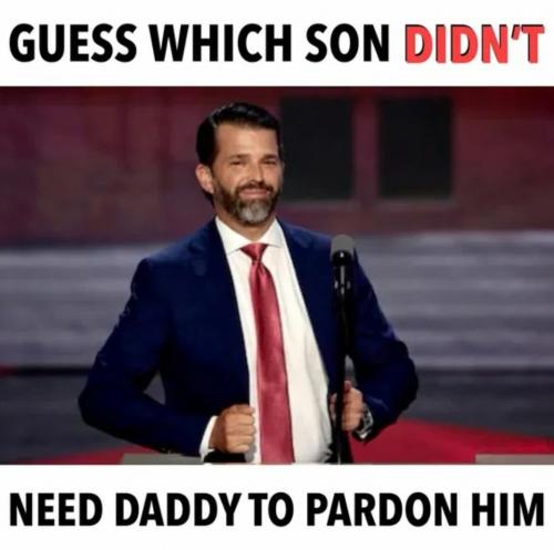 Guess which son didn't need daddy to pardon him.960px