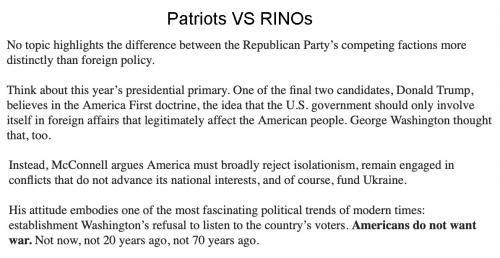 patriots VS RINOs
