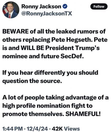 pete hegseth rumor
