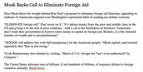 eliminate foreign aid