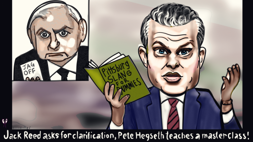 Pete Hegseth Political Cartoon Jack Reed