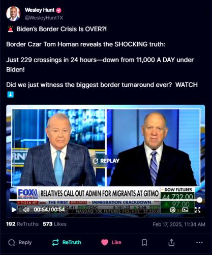 Border Czar Tom Homan ~Biden’s Border Crisis Is OVER~