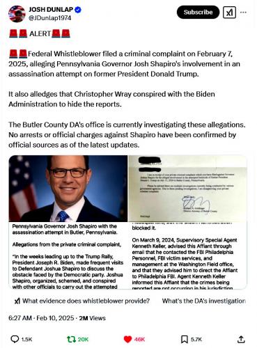 Trump Assassination Attempt ~Federal Whistler Blower~
