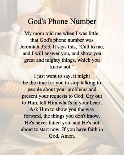 God's phone number