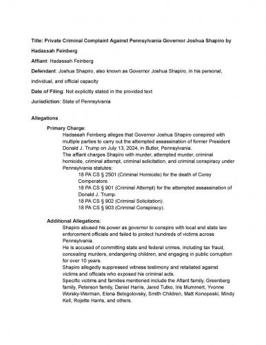 Shapiro_Charged_with_Attempted_Assassination_of_Trump