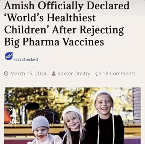 Amish official healthiest