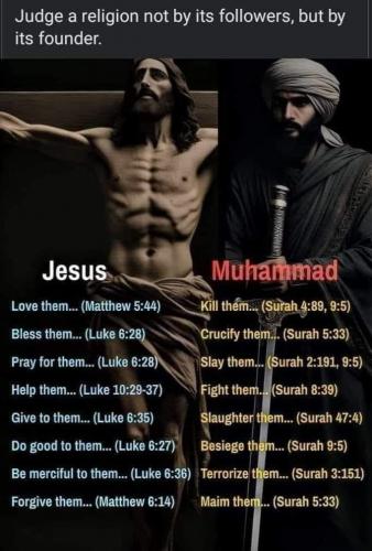 jesus & muhammad, cross & sword