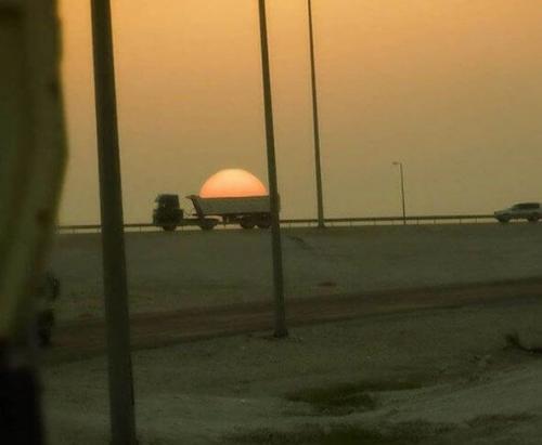 Sunset - Truck stealing the sun