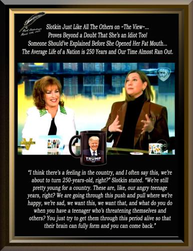 Slotkin on ~The View~ Proves She's an Idiot Too