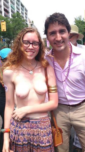 Justin Trudeau - homosexual parade with lesbo