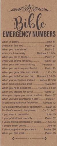 Bible Emergency Numbers