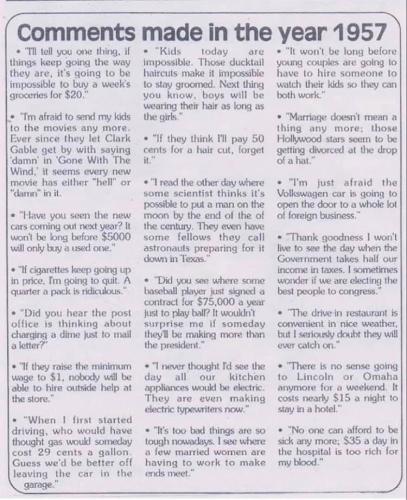Comments from 1957