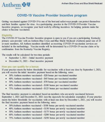 vax incentives