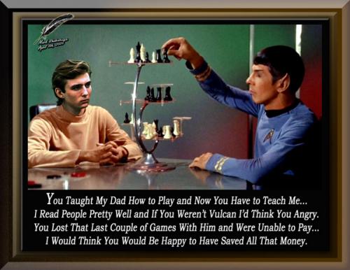 Trump's Son and Spock Playing -D Chess