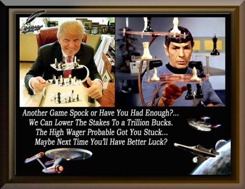 Trump and Spock Playing -D Chess