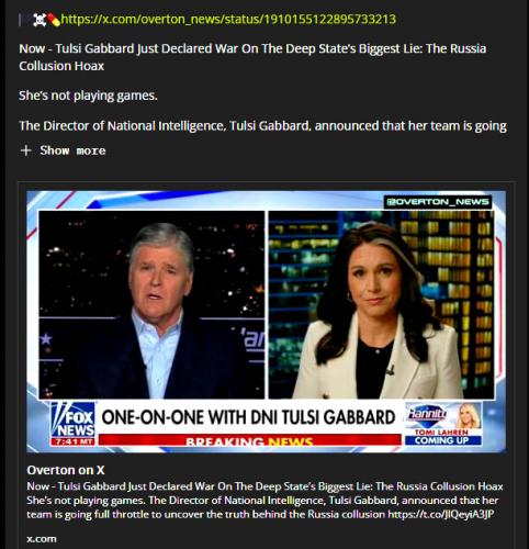 Tulsi Gabbard on The Russian Collusion Lie