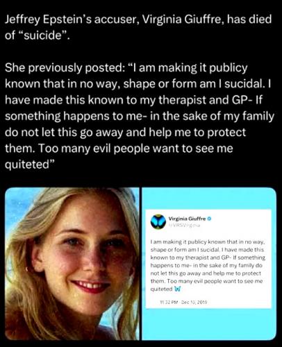 Virginia Giuffre Posted She Was NOT Suicidal