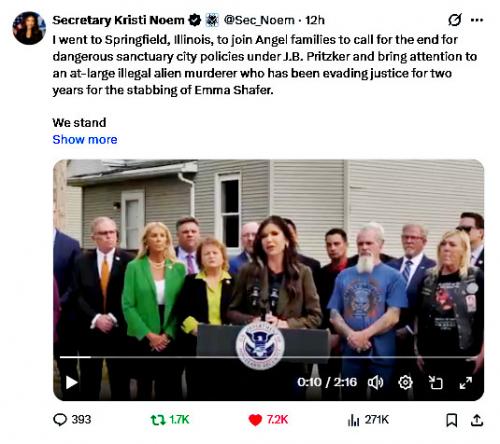 Secretary Kristi Noem in Illinois