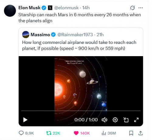 Elon Musk's Starship Can Reach Mars in 6 Months