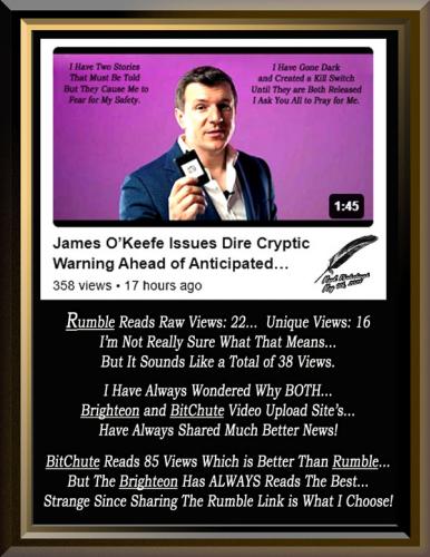 James OKeefe's Dire Warning ~Video Upload Site's Views Comparison~