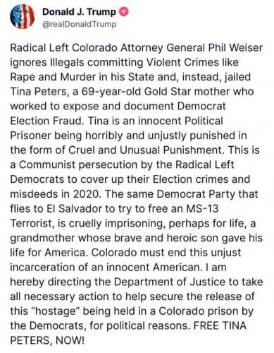 VOTER FRAUD TINA PETERS
